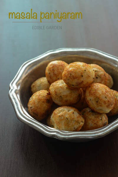 masala paniyaram recipe, kuzhi paniyaram recipe