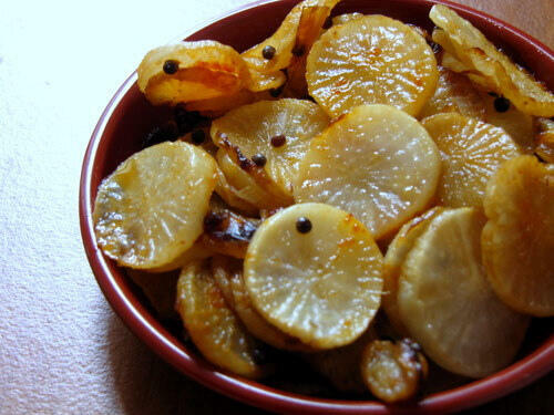 Stir fried Indian radish