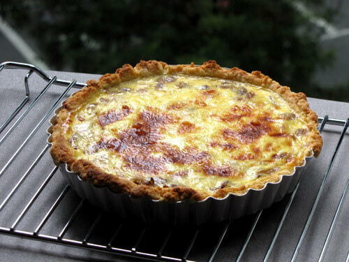 Golden Onion Mushroom Quiche Recipe