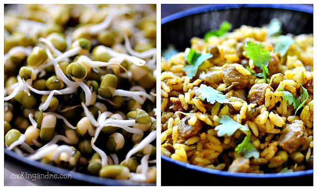 moong bean sprouts biryani recipe