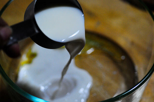 Eggless Chocolate Coffee Self Saucing Pudding Recipe