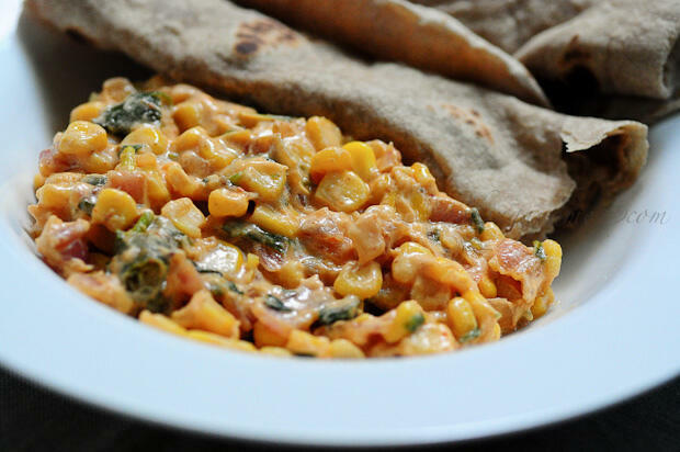 Corn Malai Subzi / Corn Sandwich Filling Recipe