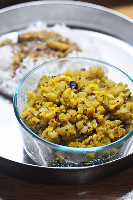 Banana Stem Paruppu Usili Recipe