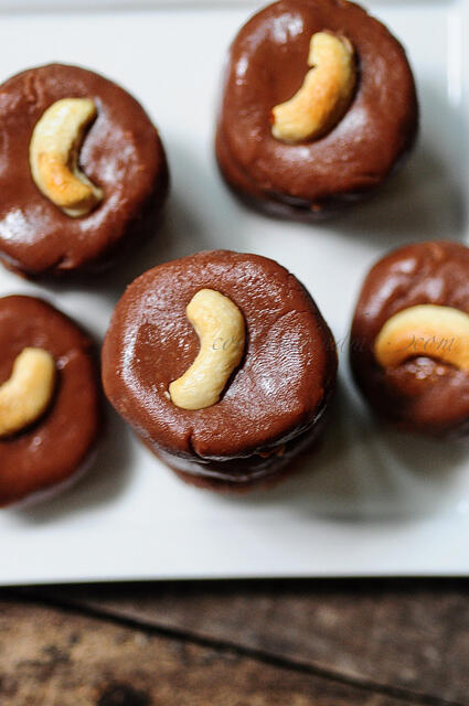 Milk Chocolate Peda-Chocolate Burfi-Diwali Sweets