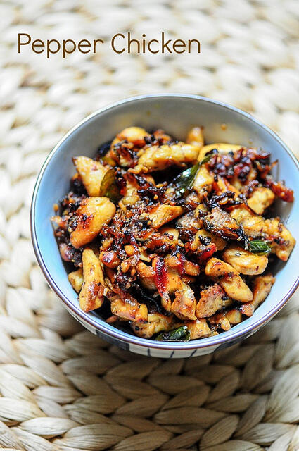 Dry Indian Pepper Chicken-Pepper Chicken Masala Recipe