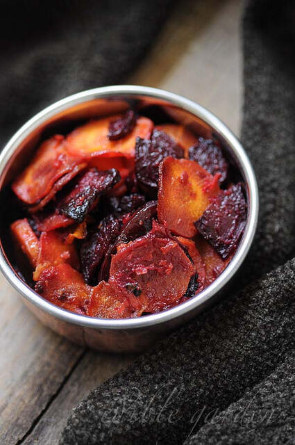 carrot beetroot stir fry - carrot beetroot mezhukkupuratti recipe
