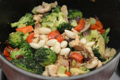 Stir fried chicken with broccoli and bell pepper Stir fried chicken with broccoli and bell pepper