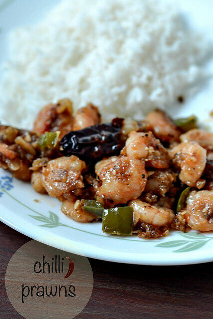 chilli prawns recipe, step by step