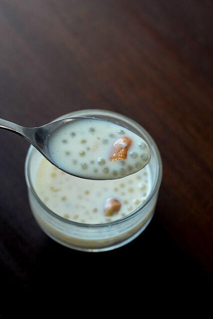 Sago Payasam - Easy Sago Payasam Recipe for Onam Step by Step sago payasam-sabudana kheer-sago pearls payasam