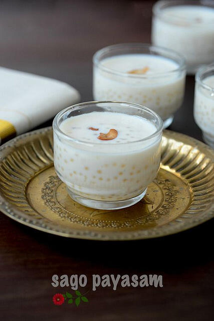Sago Payasam - Easy Sago Payasam Recipe for Onam Step by Step sago payasam-sabudana kheer-sago pearls payasam