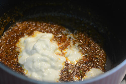 Now add the freshly ground whole spices spices or biryani masala. I added about 2 tablespoon of it Fry for 30 seconds