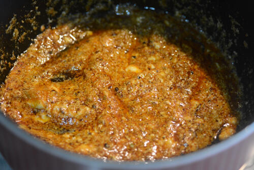 Now add the freshly ground whole spices spices or biryani masala. I added about 2 tablespoon of it Fry for 30 seconds