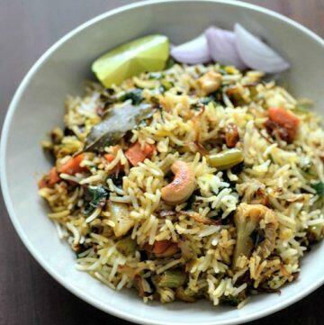 Hyderabadi vegetable dum biryani recipe, veg dum biryani