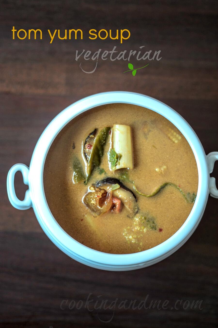 tom yum soup recipe, how to make vegetarian thai tom yum soup