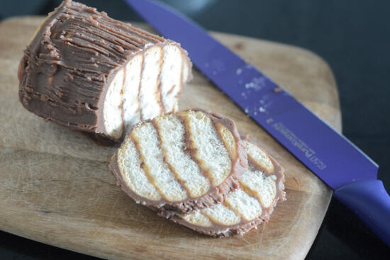 Marie Biscuit Chocolate Logs Recipe
