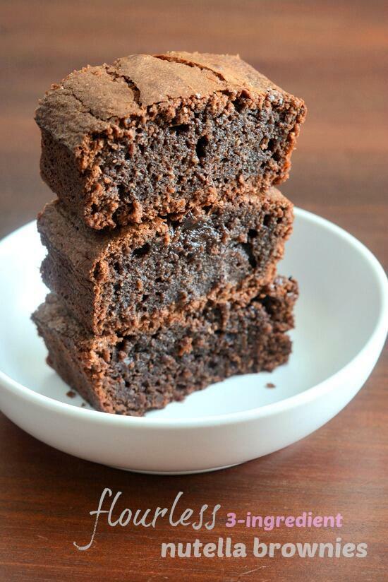 3 ingredient flourless nutella brownies recipe 